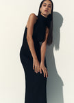 ANITA dress with a closed back, black