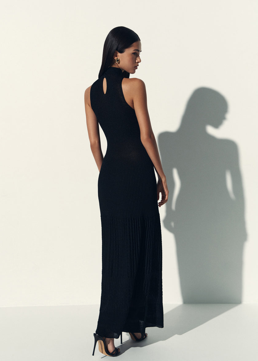 ANITA dress with a closed back, black