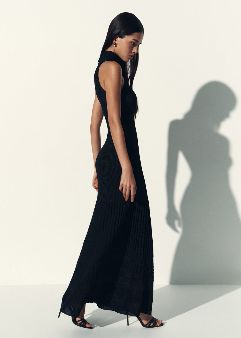 ANITA dress with a closed back, black