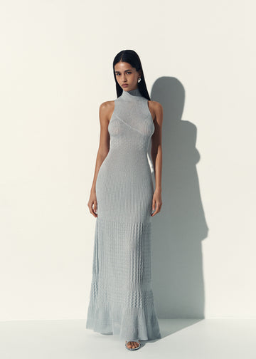 ANITA halter open-back dress, light blue