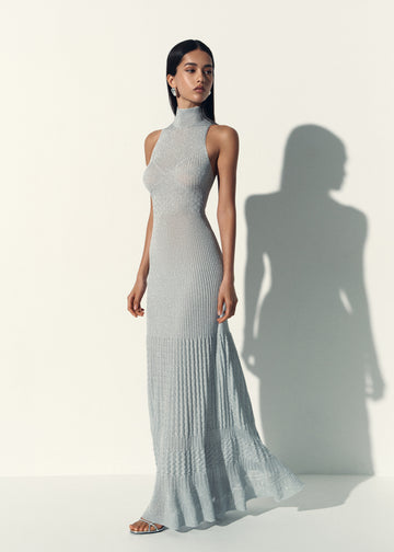 ANITA halter open-back dress, light blue