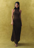 ANITA dress with a closed back, chocolate