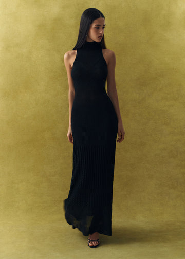 ANITA halter open-back dress, black