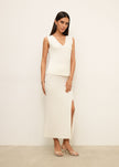 ENIGMA slit skirt, ivory