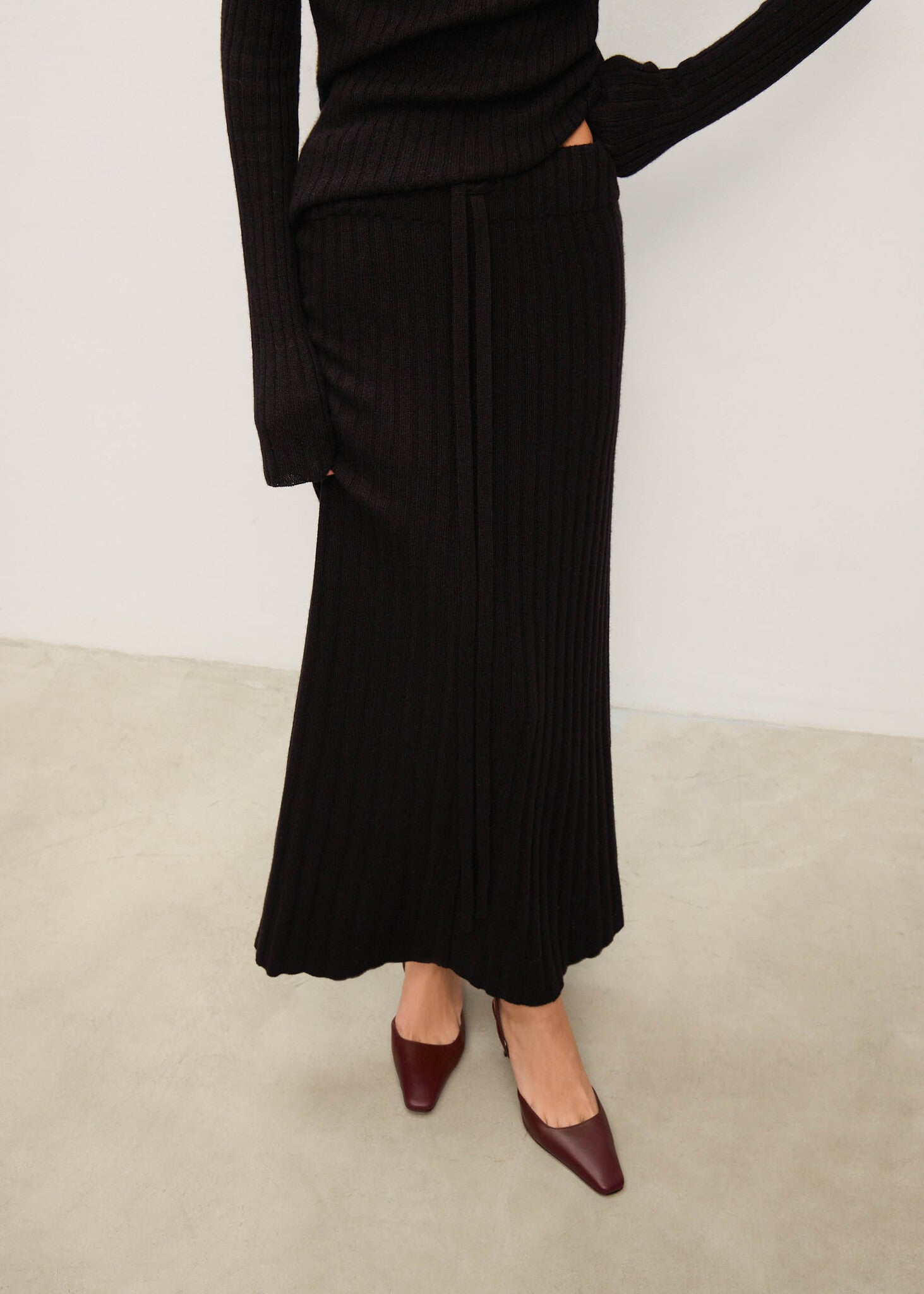 KIRA slit skirt, black