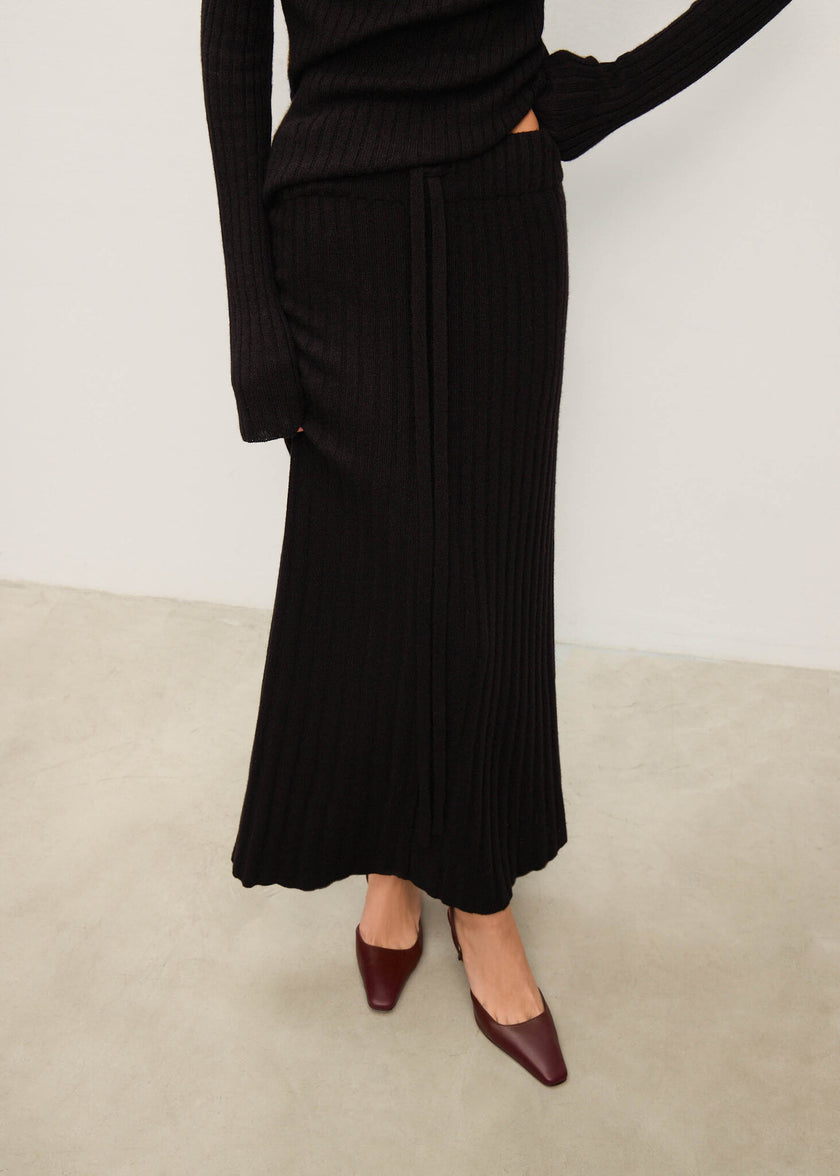 KIRA slit skirt, black