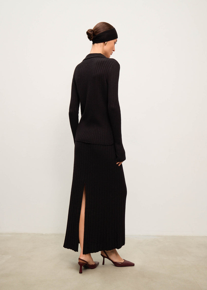 KIRA slit skirt, black