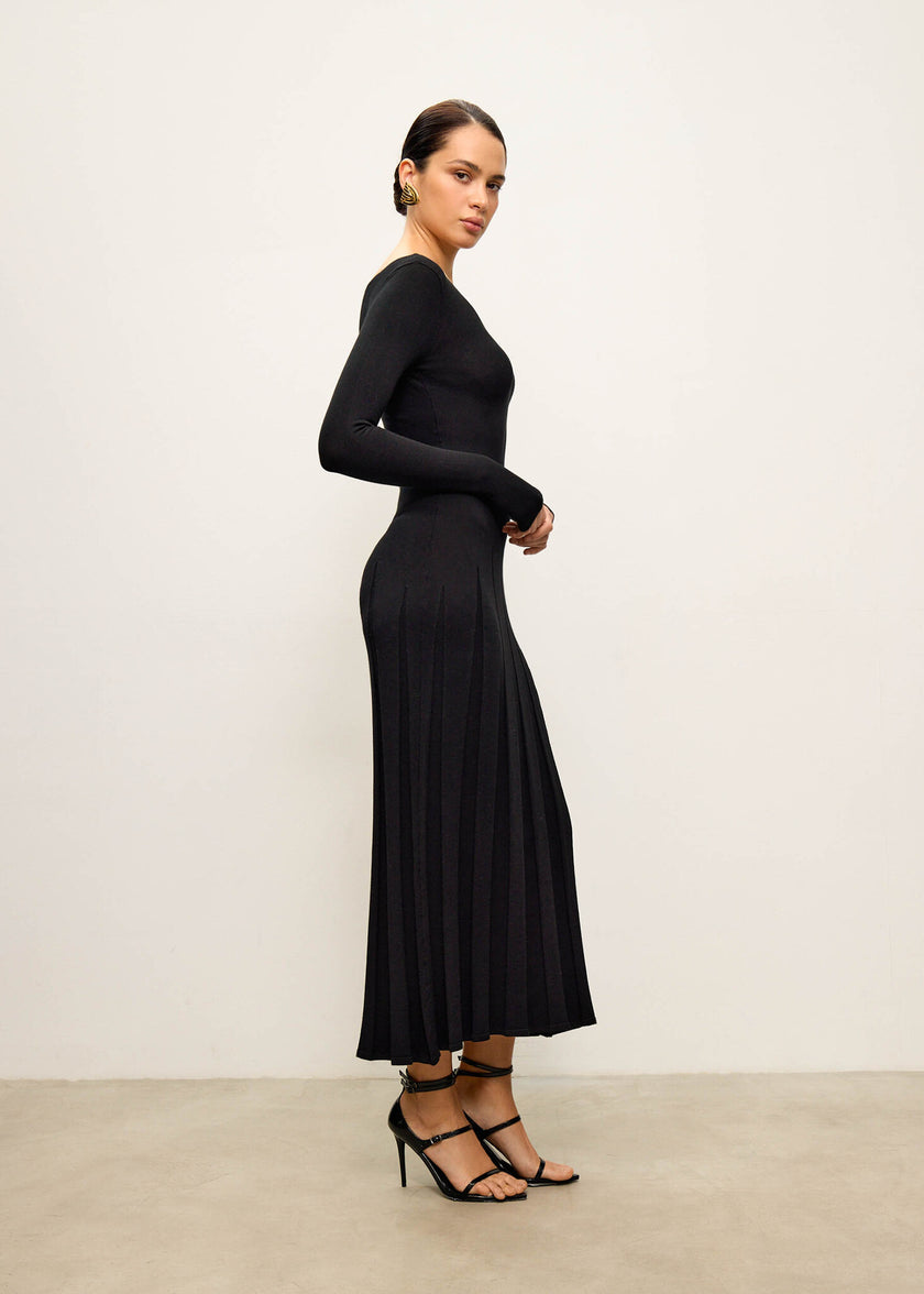 ERIKA dress with long sleeves, black