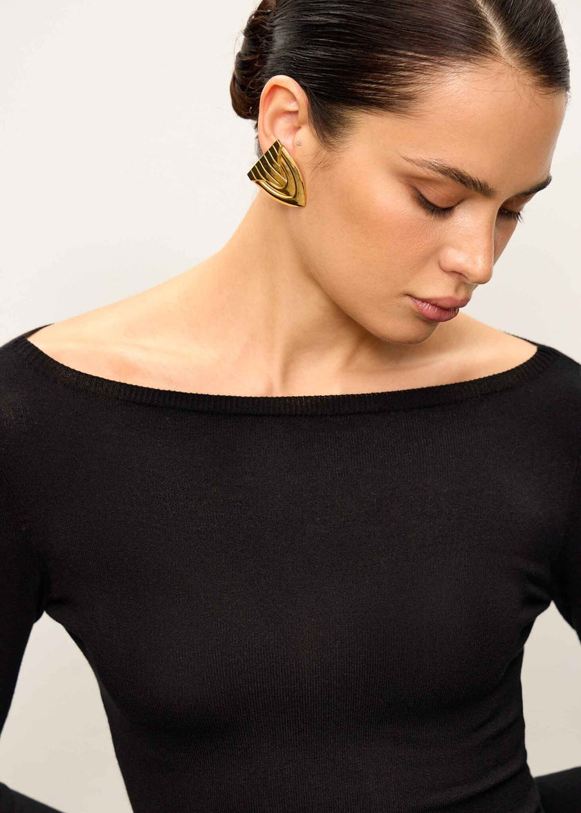 ERIKA dress with long sleeves, black