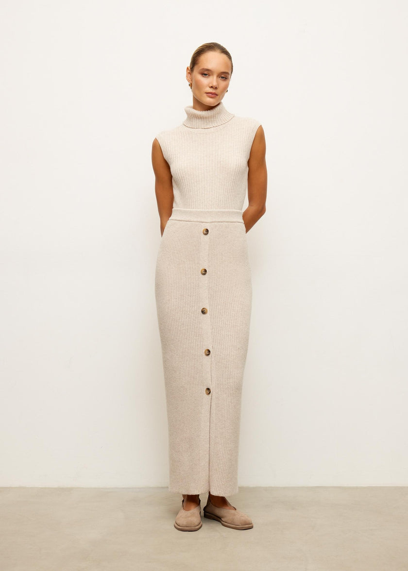 TATUM buttoned skirt, pearl