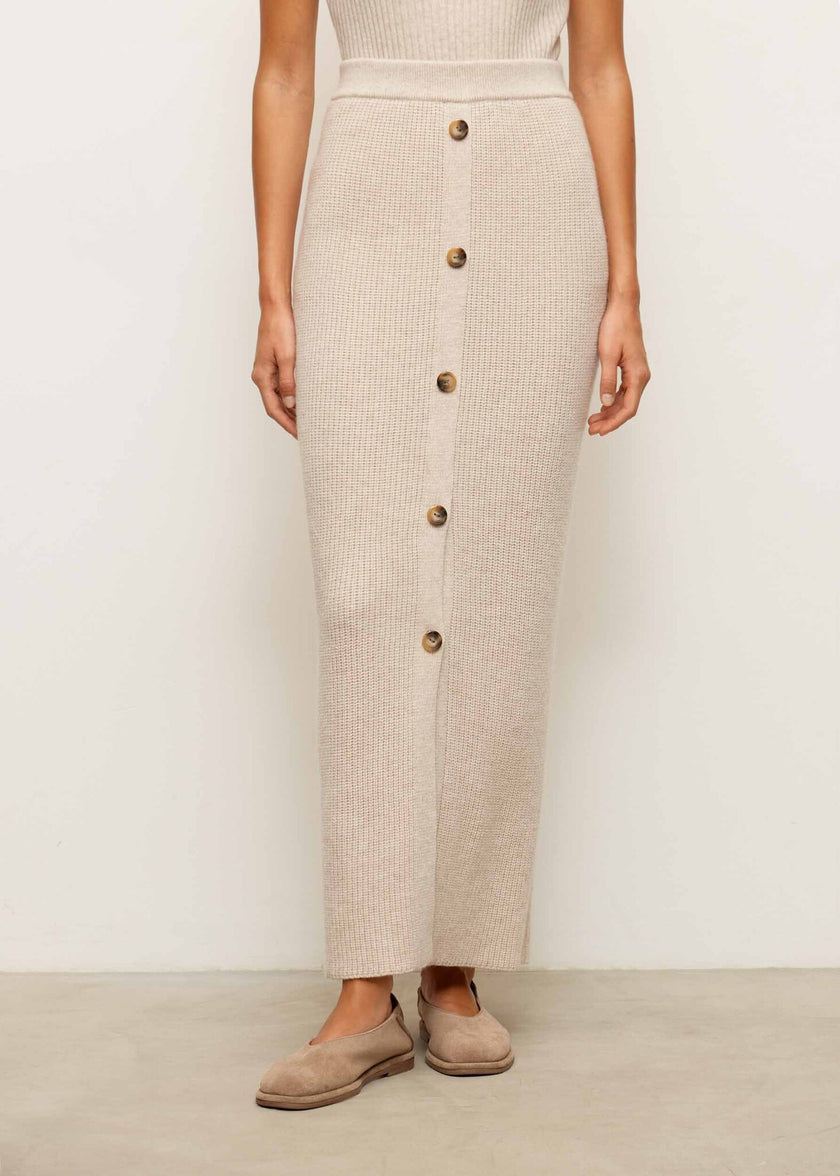 TATUM buttoned skirt, pearl