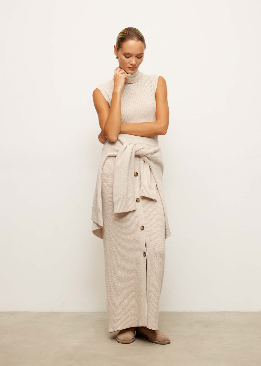 TATUM buttoned skirt, pearl