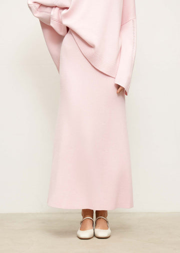 ANDREA merino wool skirt, pink