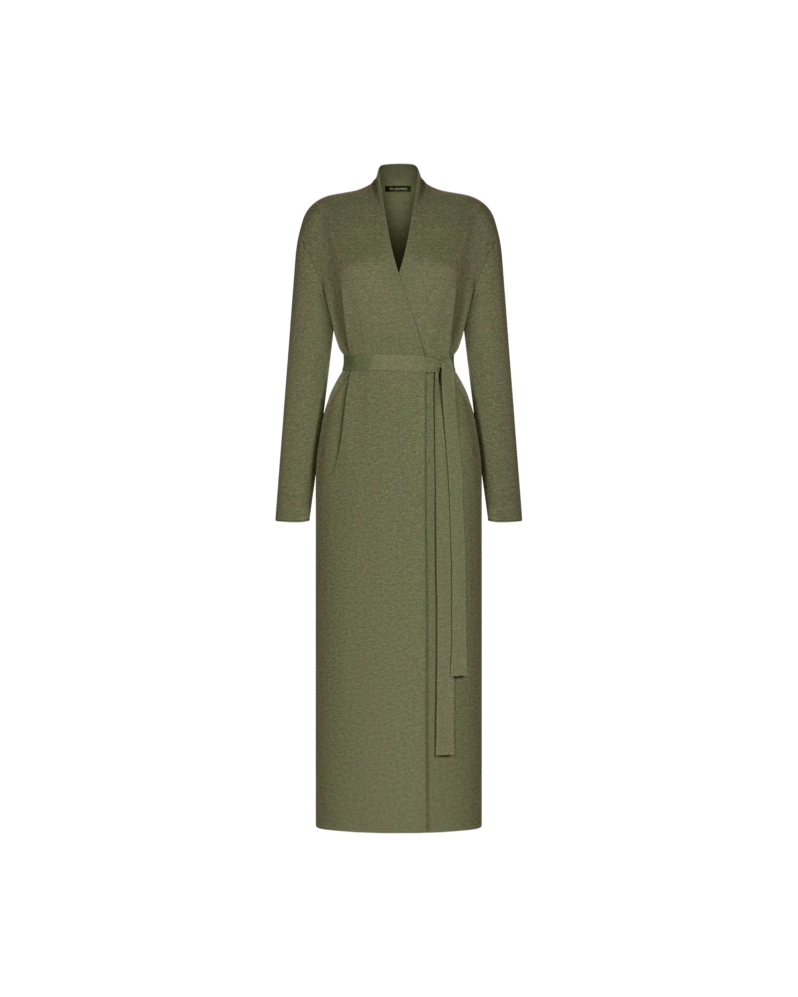 NARINA belted maxi cardigan, khaki