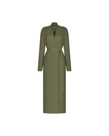 NARINA belted maxi cardigan, khaki