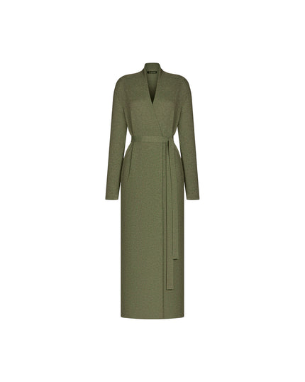 NARINA belted maxi cardigan, khaki