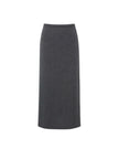 NARINA fluid knit skirt, gray melange