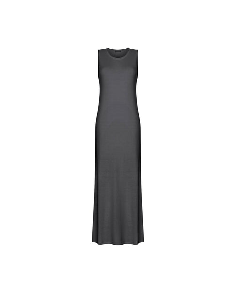 NARINA round-neck cashmere-blend dress, gray melange