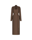 NARINA belted maxi cardigan, warm gray