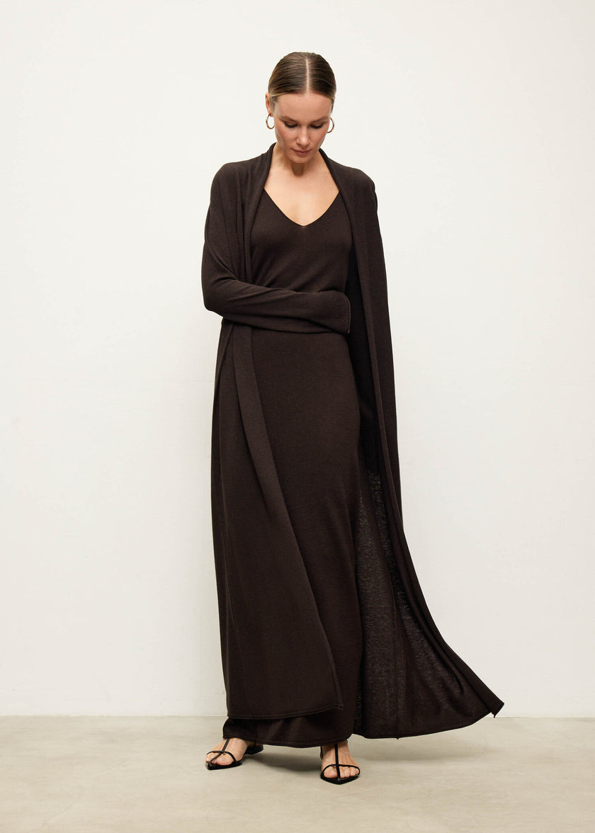 NARINA cardigan, dark chocolate