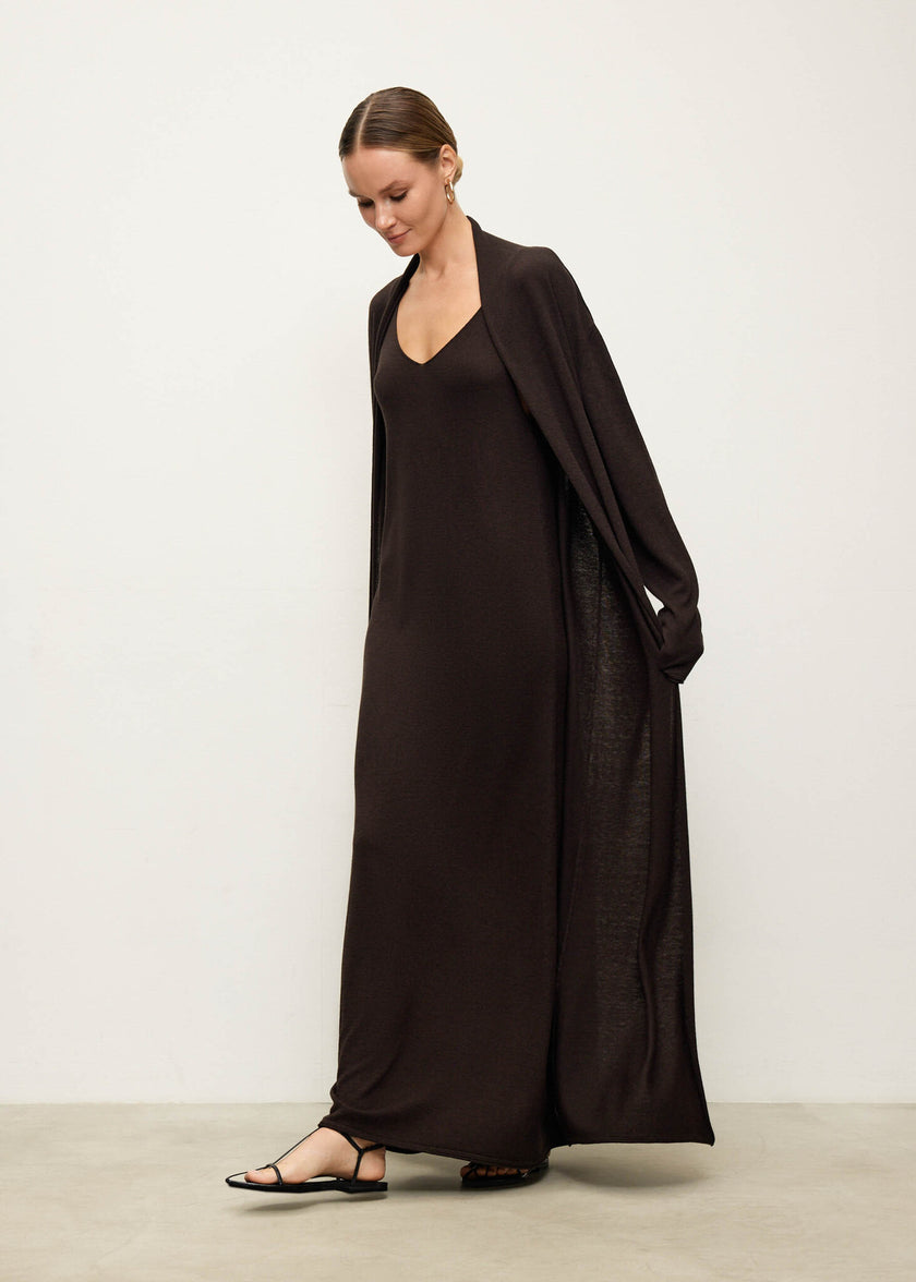 NARINA cardigan, dark chocolate