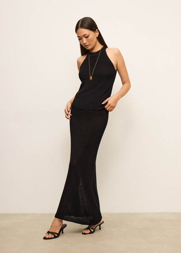 KHAYAL top with open shoulders, black