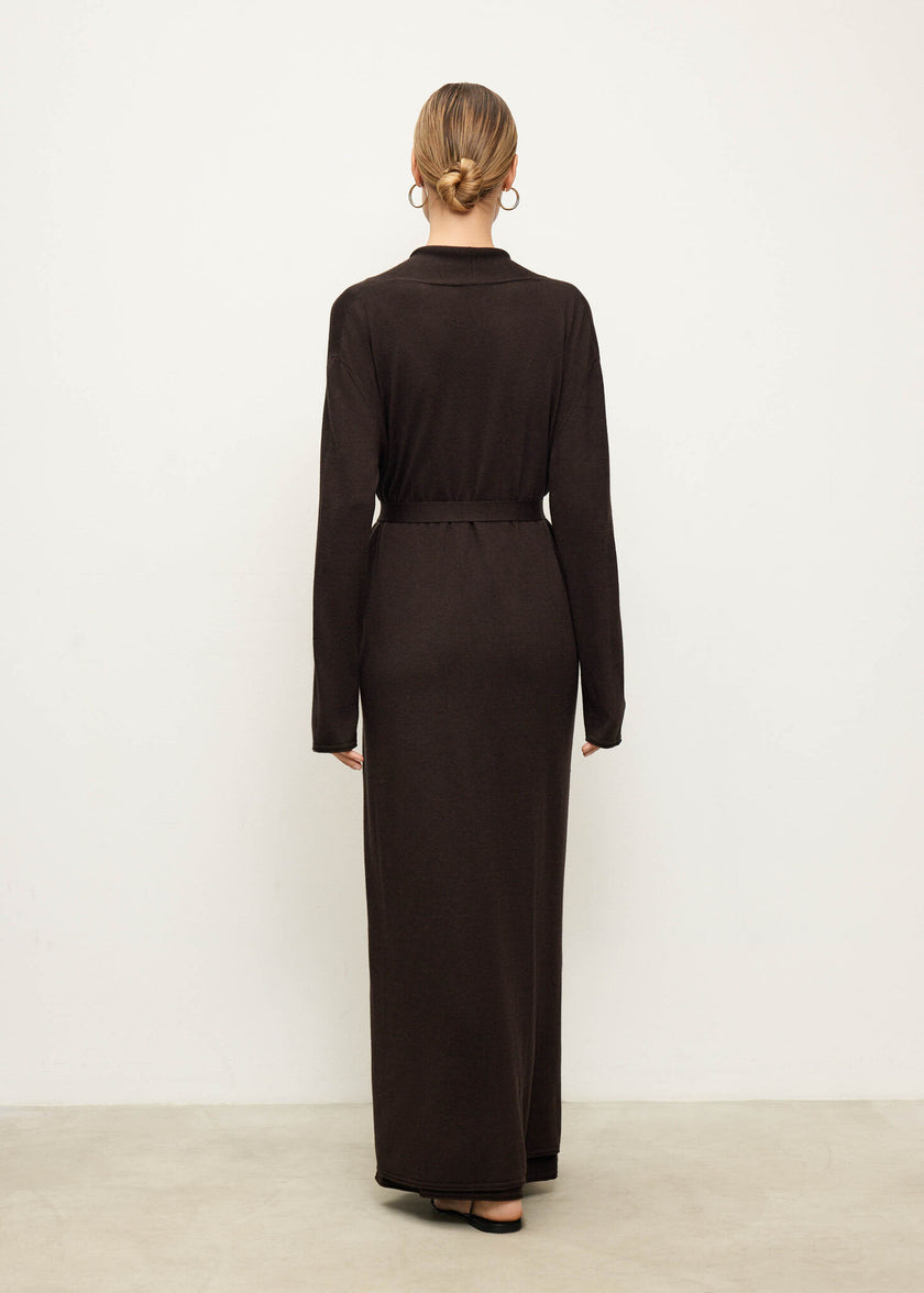 NARINA cardigan, dark chocolate