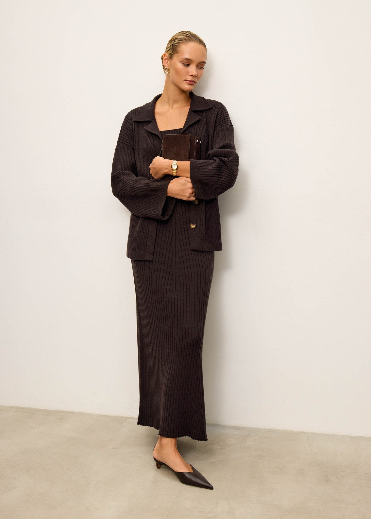 SORAYA cardigan, dark chocolate