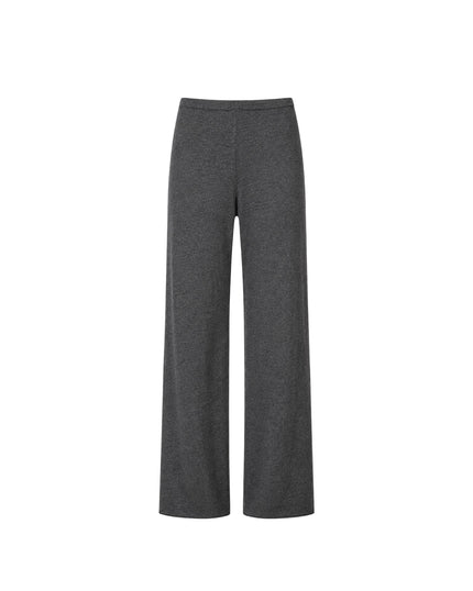 NARINA fluid knit pants, gray melange