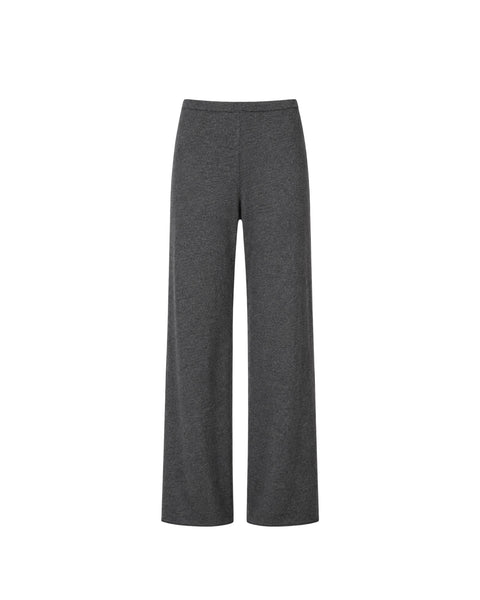 NARINA fluid knit pants, gray melange