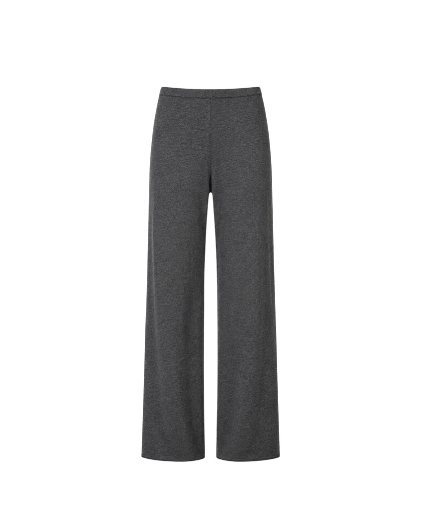NARINA fluid knit pants, gray melange