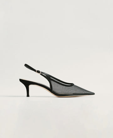 EDGI mesh slingback heels, black