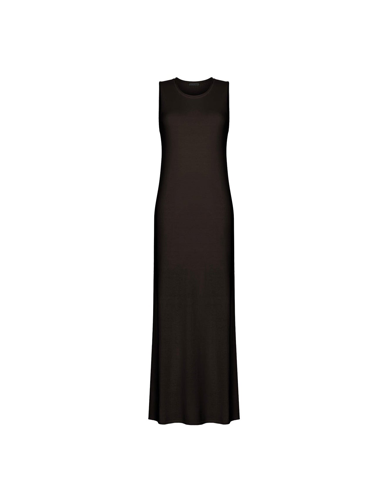NARINA round-neck cashmere-blend dress, dark chocolate