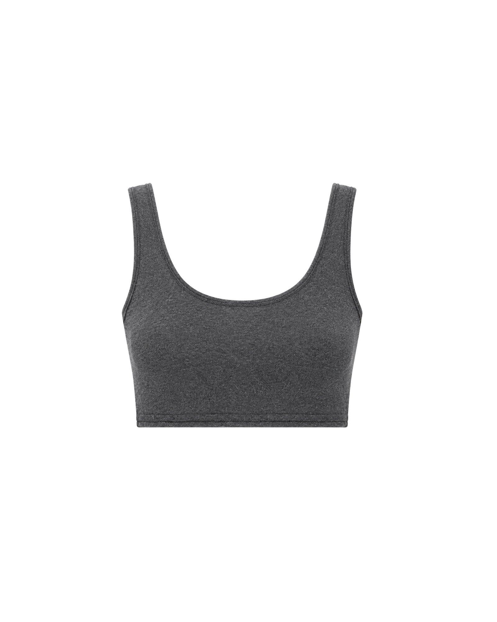 NARINA thin-strap crop top, gray melange
