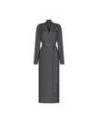 NARINA belted maxi cardigan, gray-melange