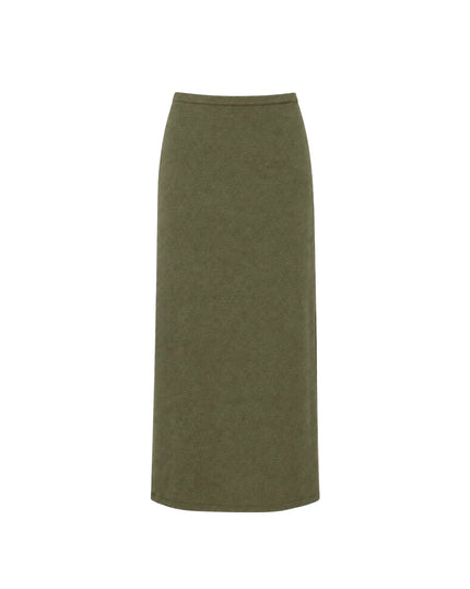 NARINA fluid knit skirt, khaki