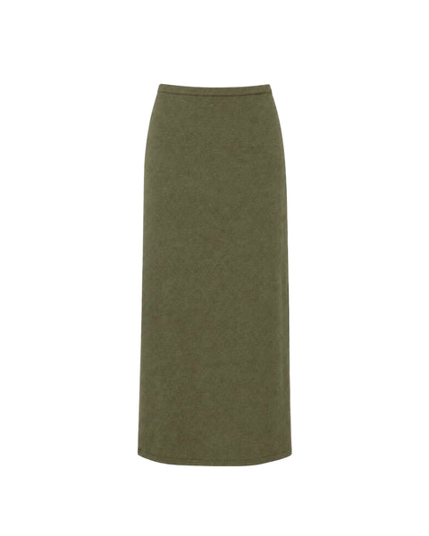 NARINA fluid knit skirt, khaki