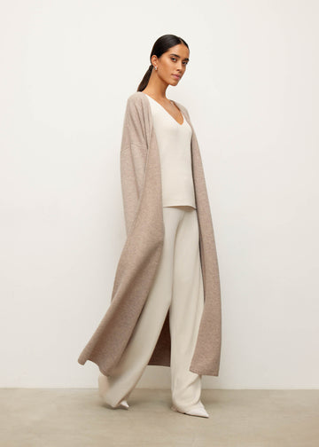 AMARA knitted merino wool Coat, beige