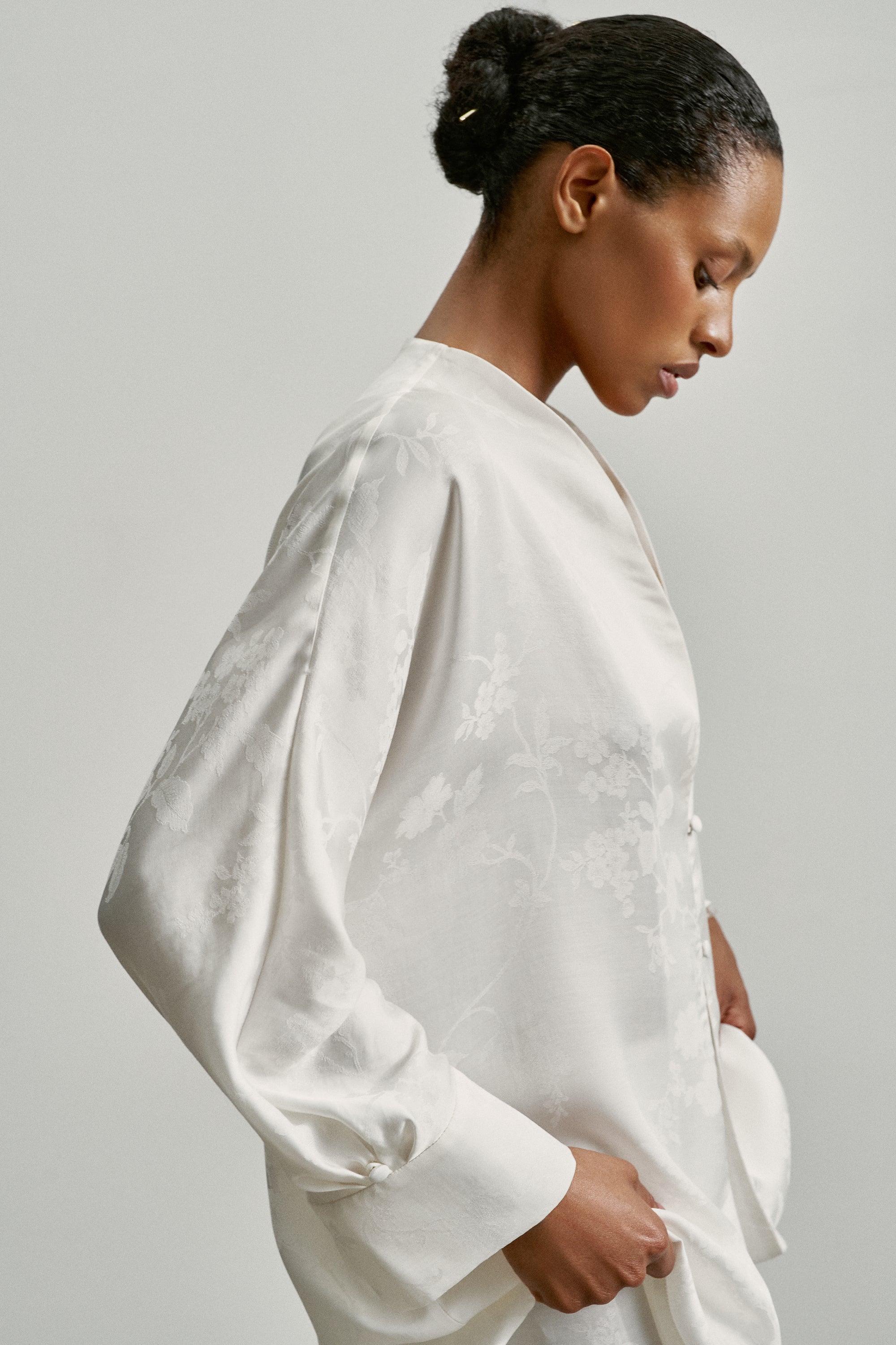 TAMUNA kimono shirt, milk
