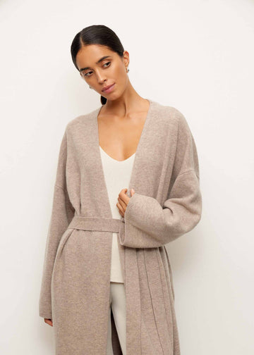AMARA knitted merino wool Coat, beige