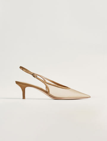 EDGI mesh slingback heels, beige