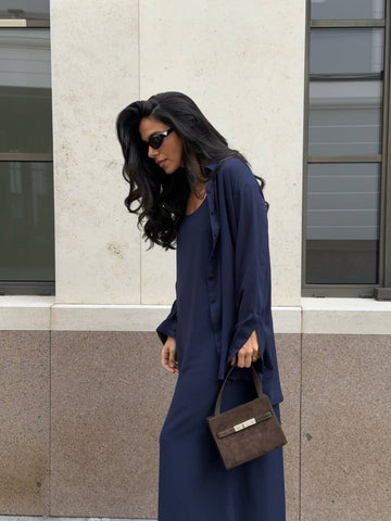 UMIDA longline blouse, blue