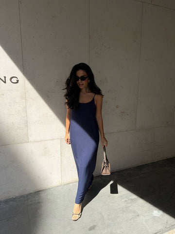 UMIDA thin-strap slip dress, blue