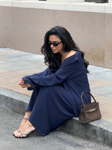 UMIDA longline blouse, blue