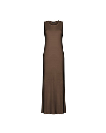NARINA round-neck cashmere-blend dress, warm gray