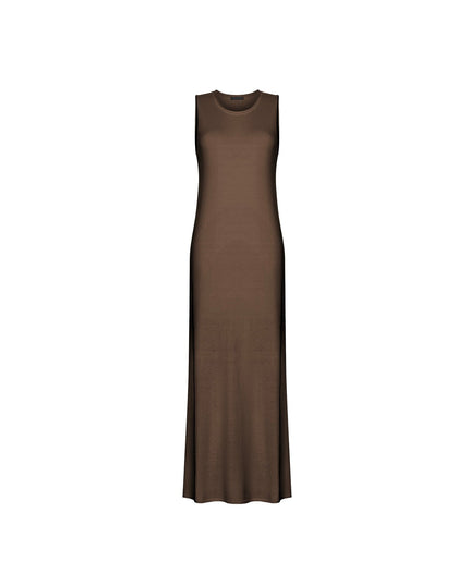 NARINA round-neck cashmere-blend dress, warm gray