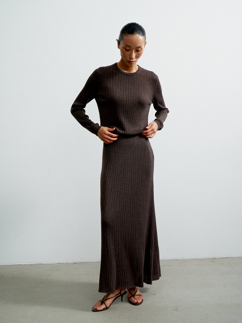 SHANTY long sleev jumper, chocolate