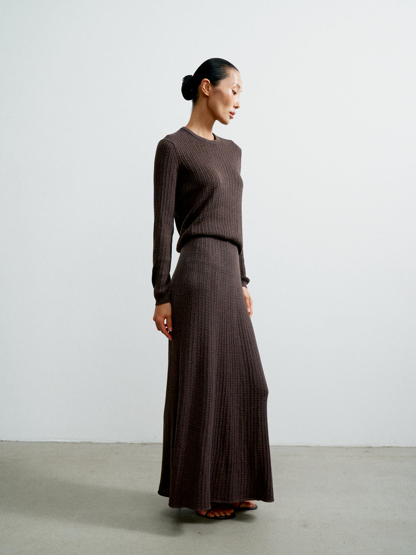 SHANTY long sleev jumper, chocolate