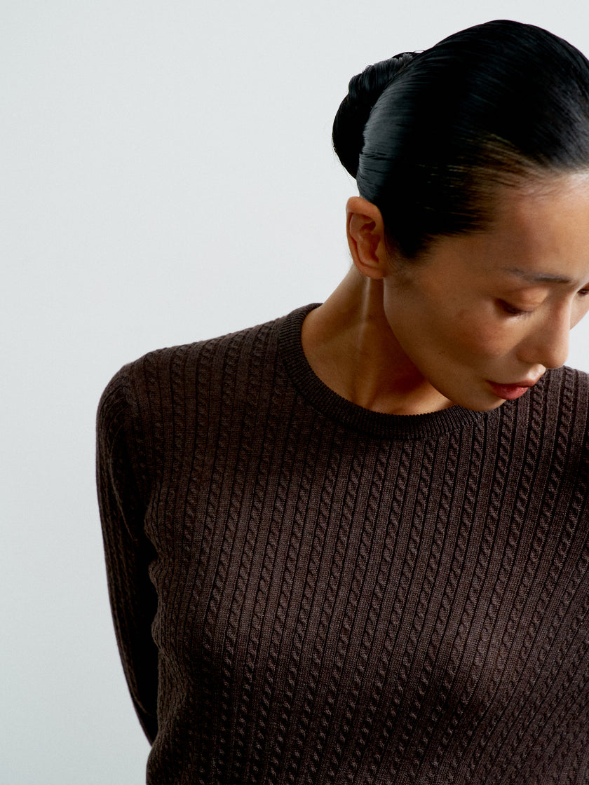 SHANTY long sleev jumper, chocolate