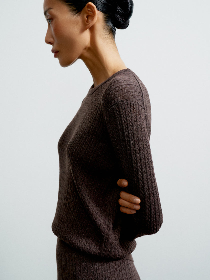 SHANTY long sleev jumper, chocolate